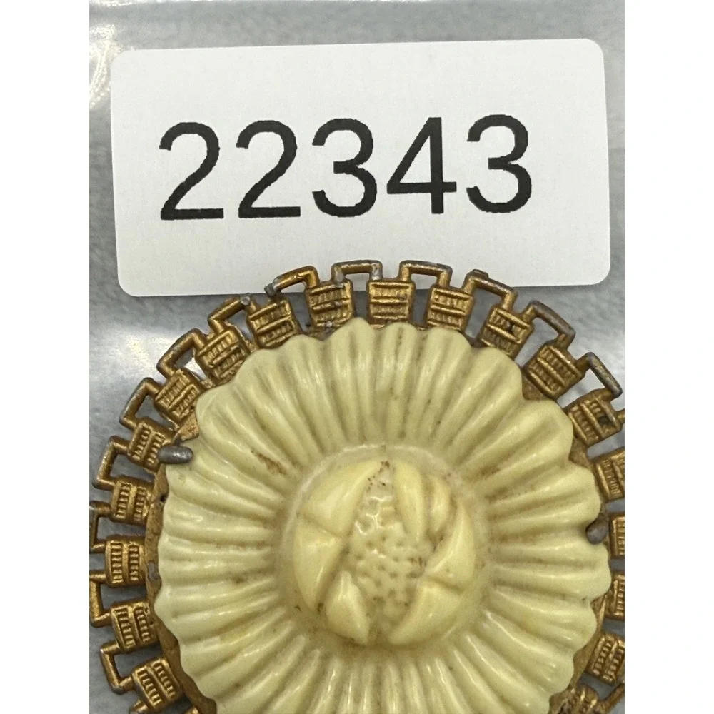 Vintage Celluloid‎ Brooch Molded Flower